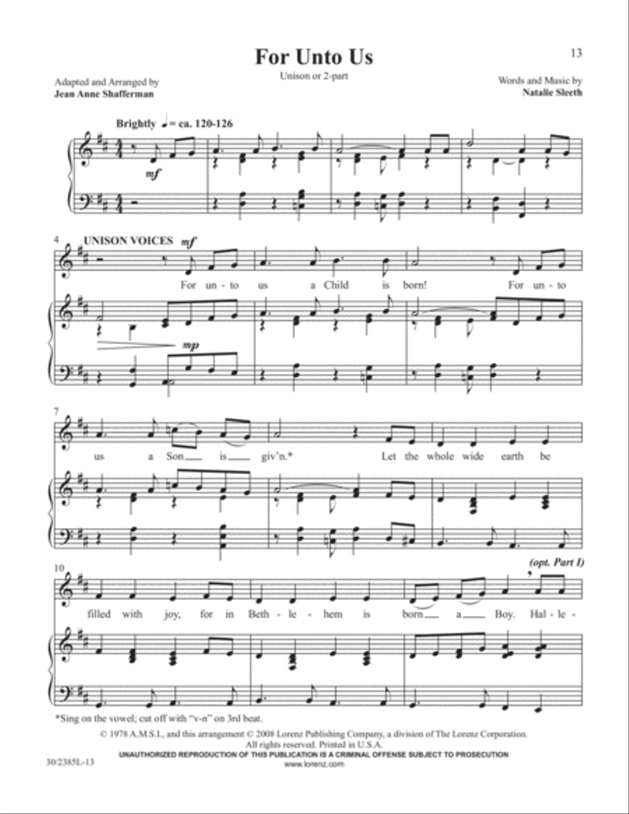 Simply Natalie Sleeth Unison Choir scores gallery preview page 14