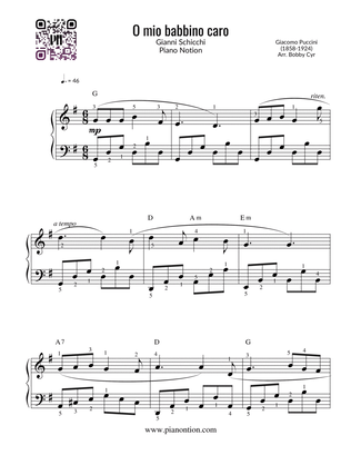 Book cover for O mio babbino caro - Giacomo Puccini (Piano Solo)