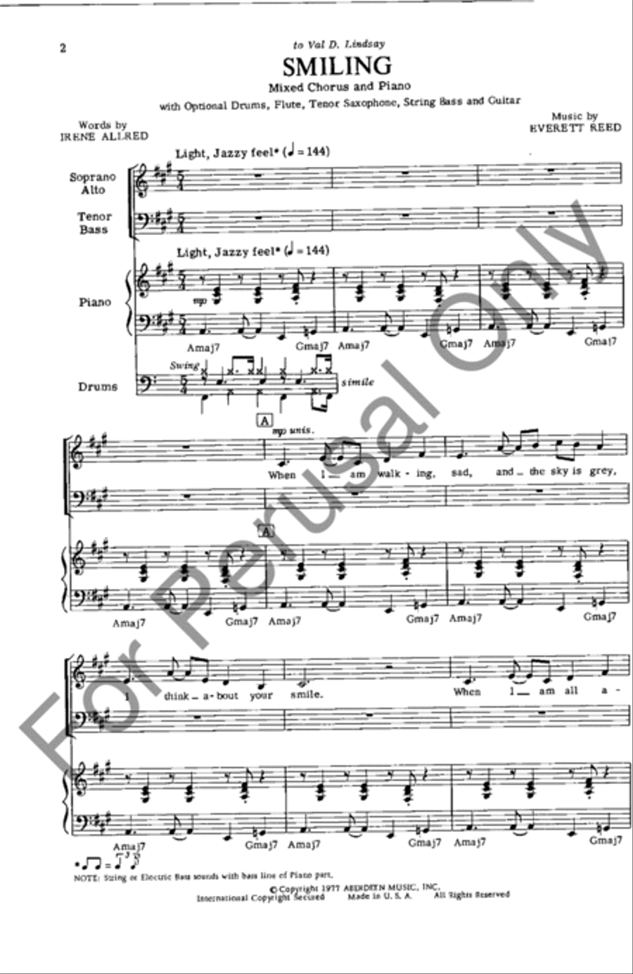 Smiling Smiling 4-Part scores gallery preview page 2