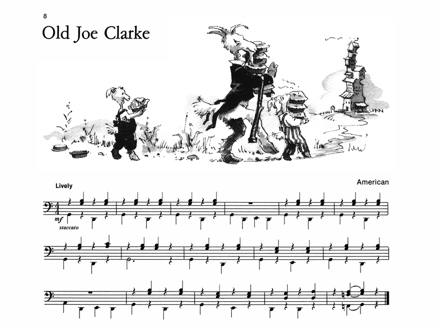 Old Joe Clarke - Piano Solo with Lyrics (with Optional Duet Accompaniments) Piano scores gallery preview page 1
