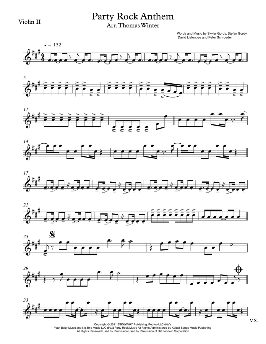 Party Rock Anthem String Quartet scores gallery preview page 3
