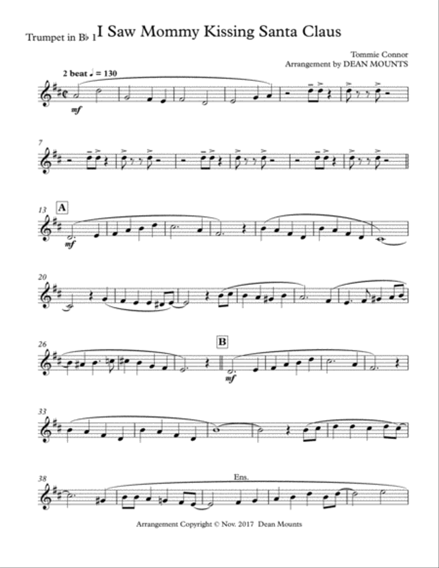 I Saw Mommy Kissing Santa Claus Brass Ensemble scores gallery preview page 5