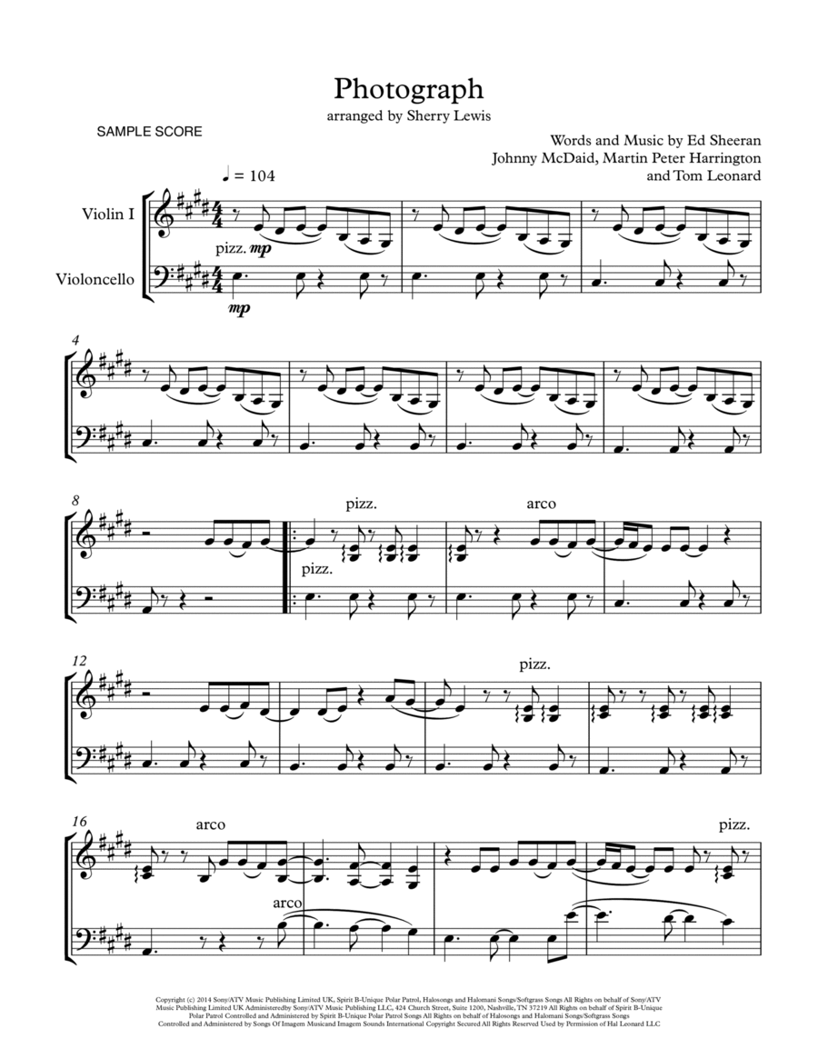 Photograph String Duet scores gallery preview page 1