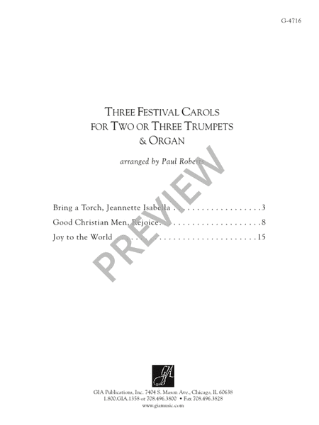 Three Festival Carols for Two or Three Trumpets and Organ