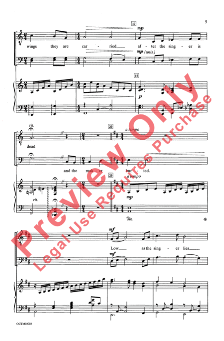Bright Is The Ring Of Words - TBB 3-Part scores gallery preview page 4