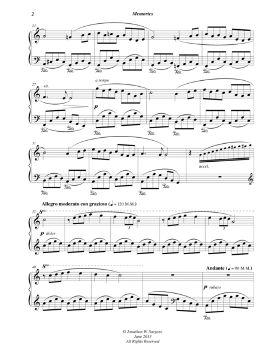 Memories - Piano Pieces For The Young No. 5, Op. 2 Piano Method scores gallery preview page 2
