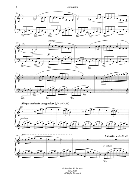 Memories - Piano Pieces For The Young No. 5, Op. 2