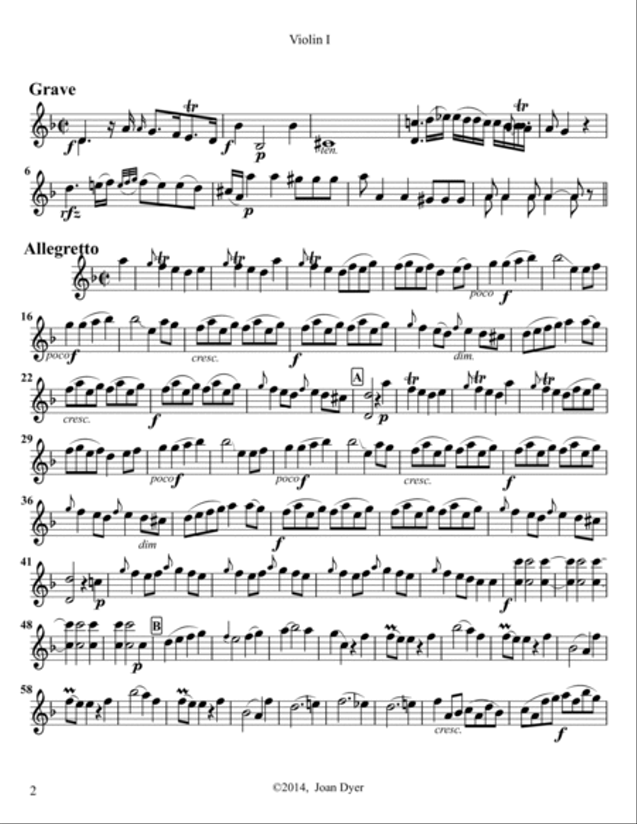String Quartet in d minor, G. 172, first violin String Quartet scores gallery preview page 2