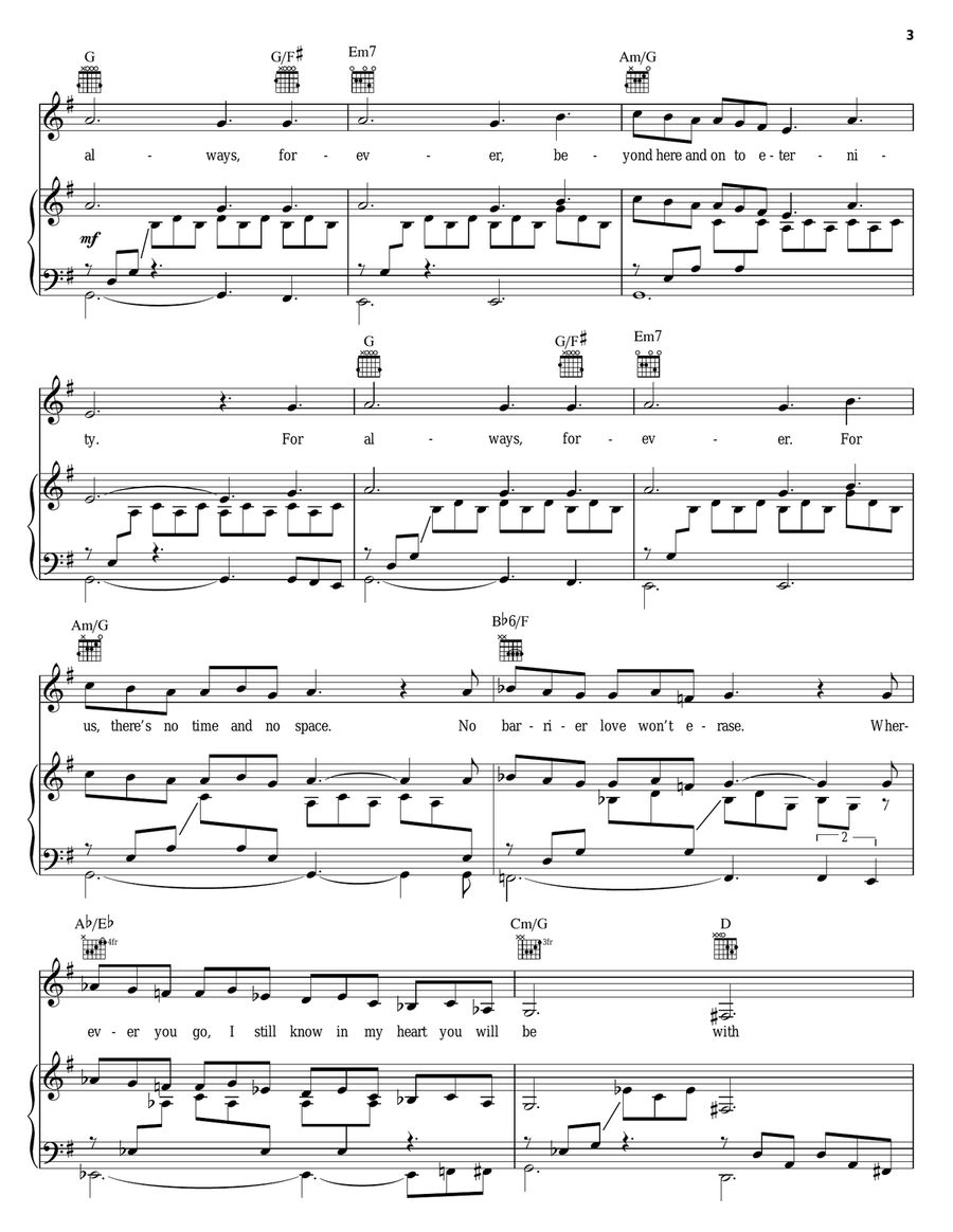 For Always Piano, Vocal, Guitar scores gallery preview page 3