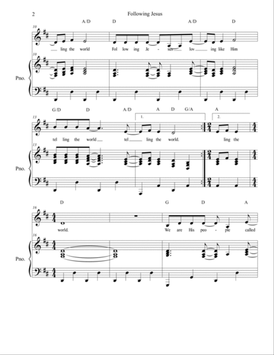 Following Jesus Following Jesus Voice scores gallery preview page 2