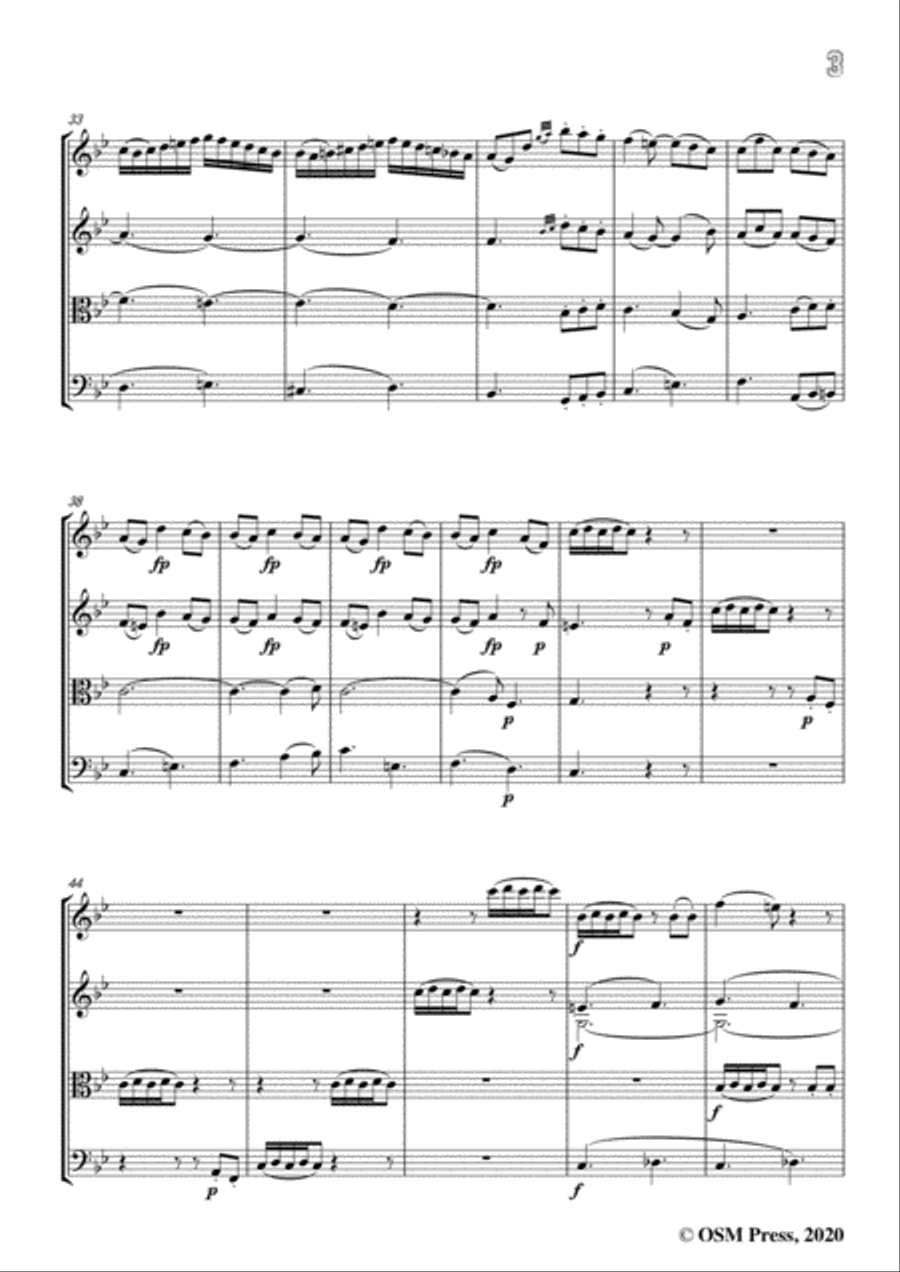 Mozart-String Quartet No.17 in B flat Major,The Hunt,K.458 String Quartet scores gallery preview page 5