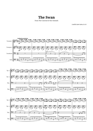 The Swan by Saint-Saëns for Brass Quartet with Chords