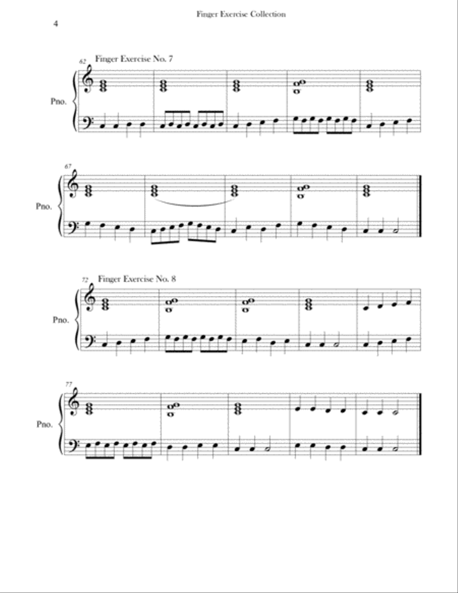 Finger Exercise Collection (24 exercises in C major) Piano Method scores gallery preview page 4