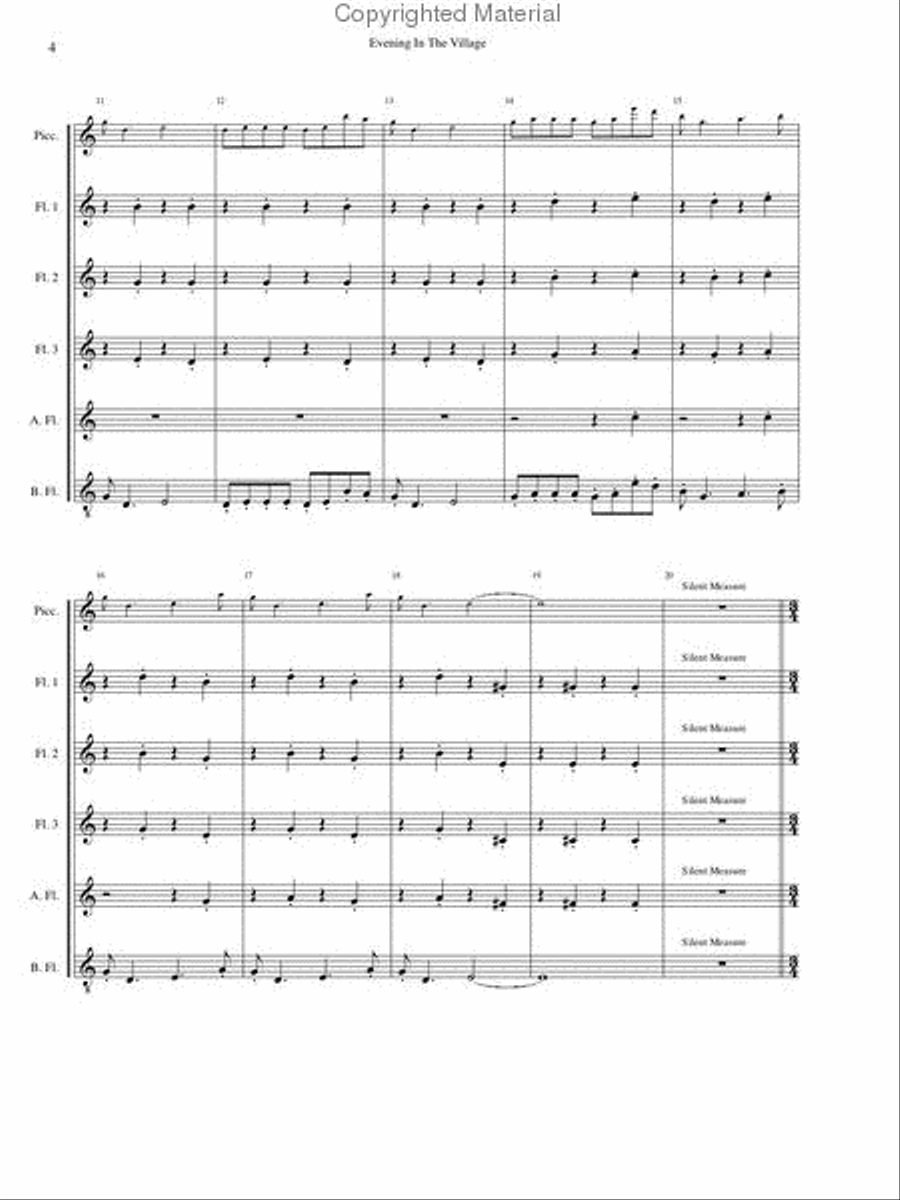 Evening in the Village Evening in the Village Flute Choir scores gallery preview page 4