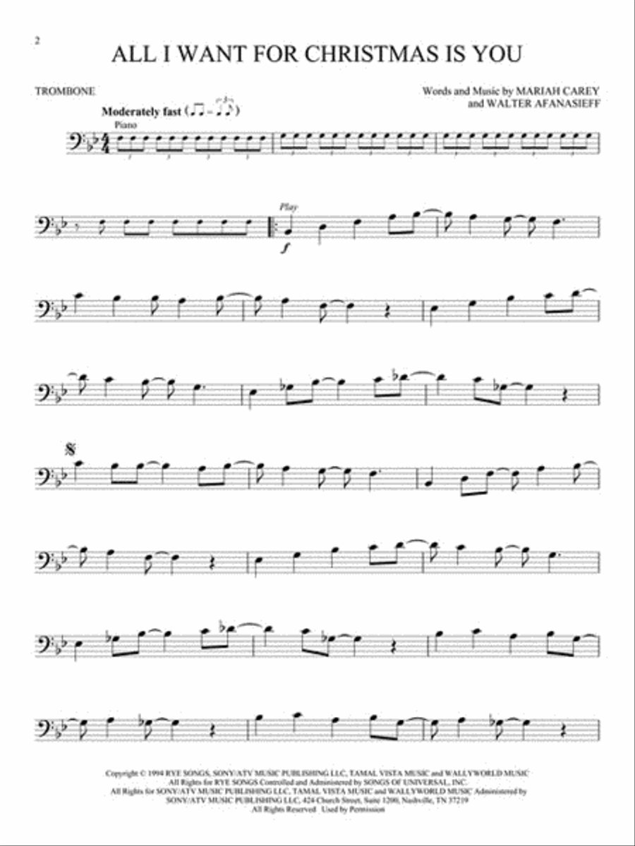 Christmas Songs for Trombone Trombone scores gallery preview page 3