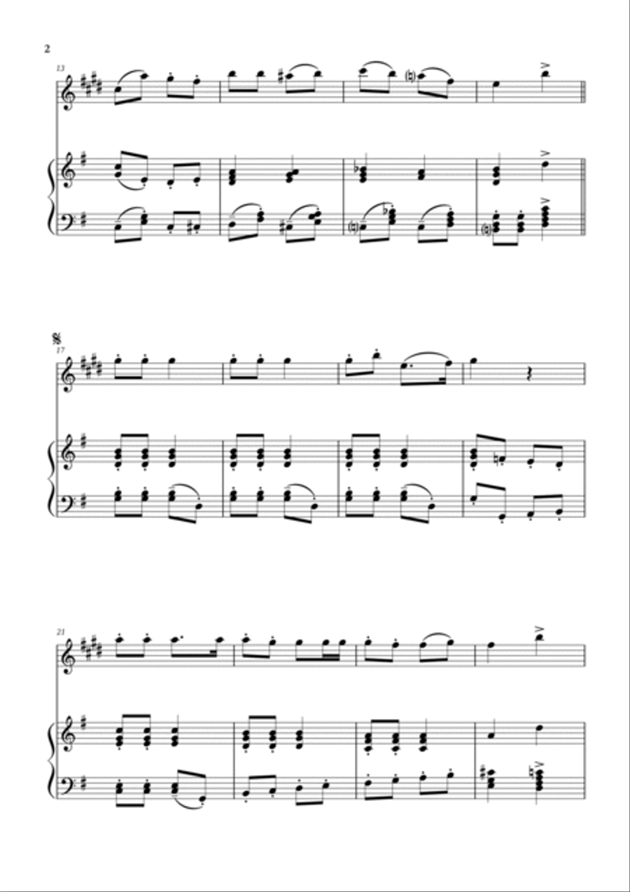 Jingle Bells Baritone Saxophone scores gallery preview page 2