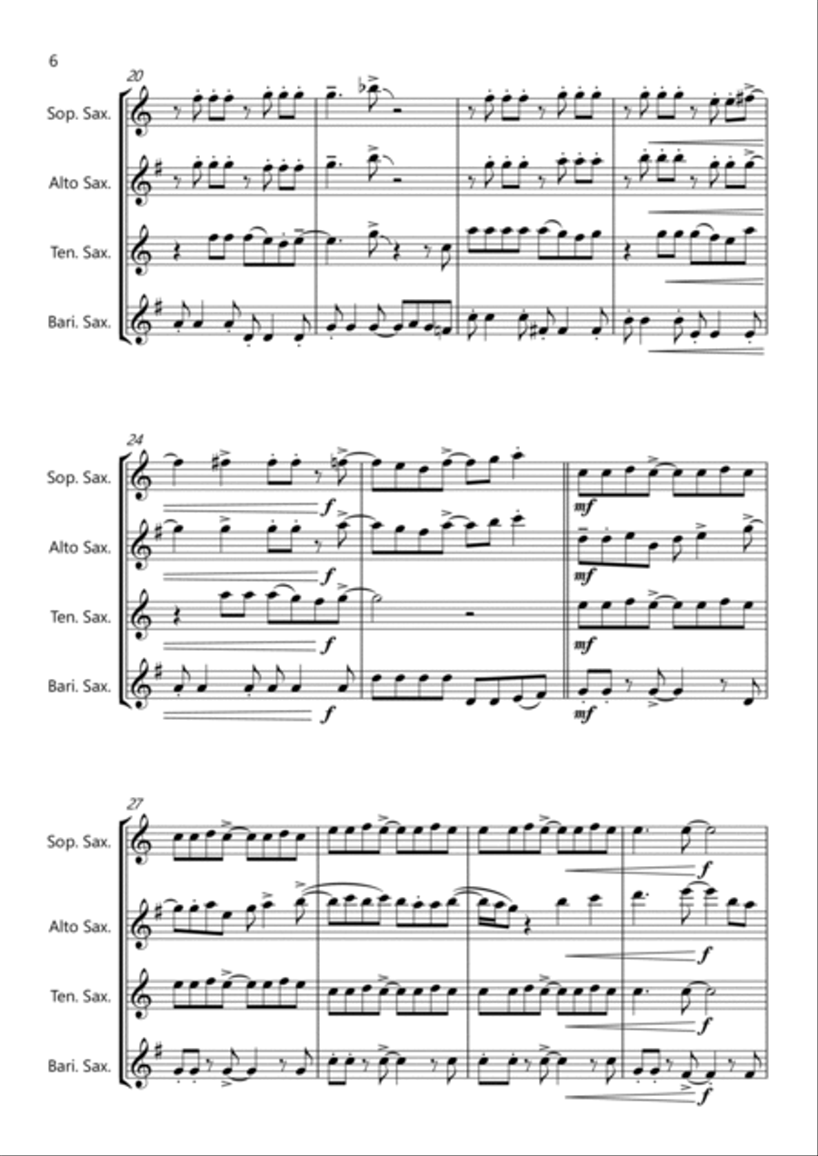 Love Grows (where My Rosemary Goes) Saxophone Quartet scores gallery preview page 6