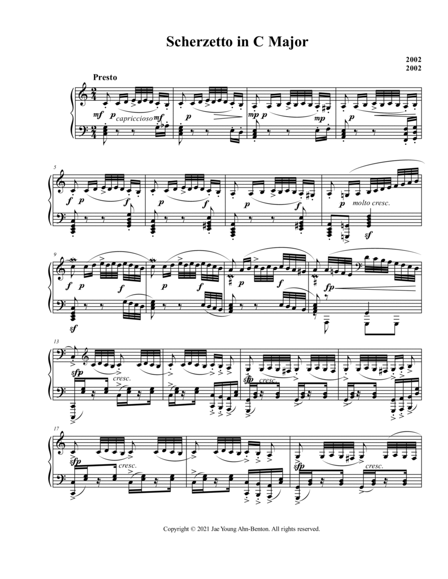 Scherzetto in C major, Op. 4 