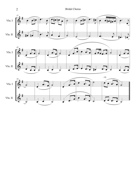 Bridal Chorus (Here Comes the Bride) for Violin Duet image number null