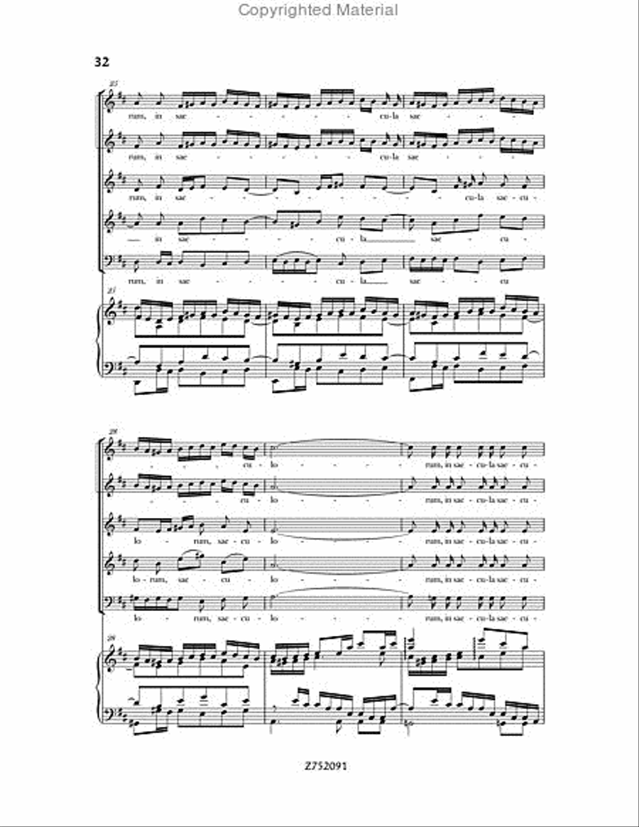 Cantata No. 191: Gloria in Excelsis Deo, BWV 191 4-Part scores gallery preview page 32