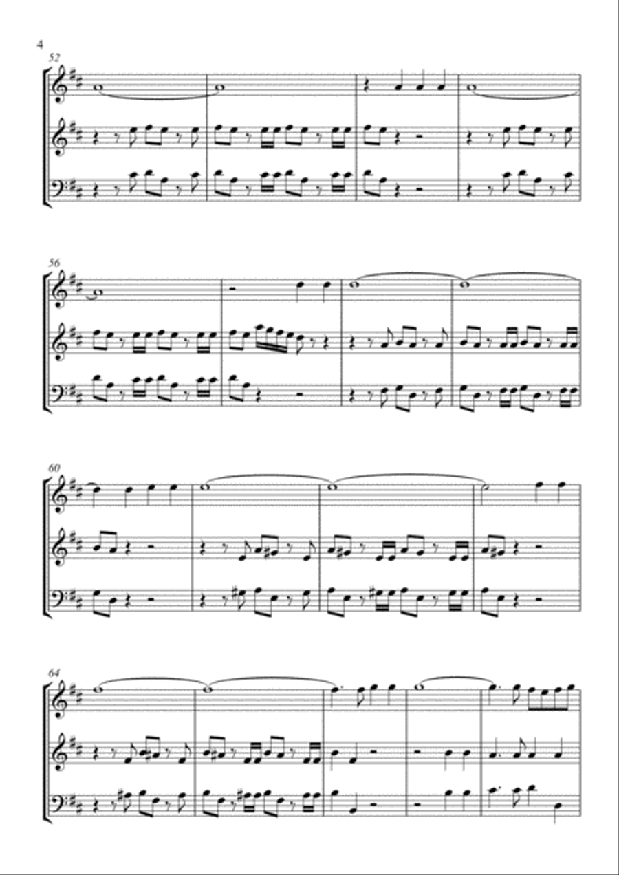Haendel - Hallelujah (two oboes and bassoon) Woodwind Trio scores gallery preview page 4