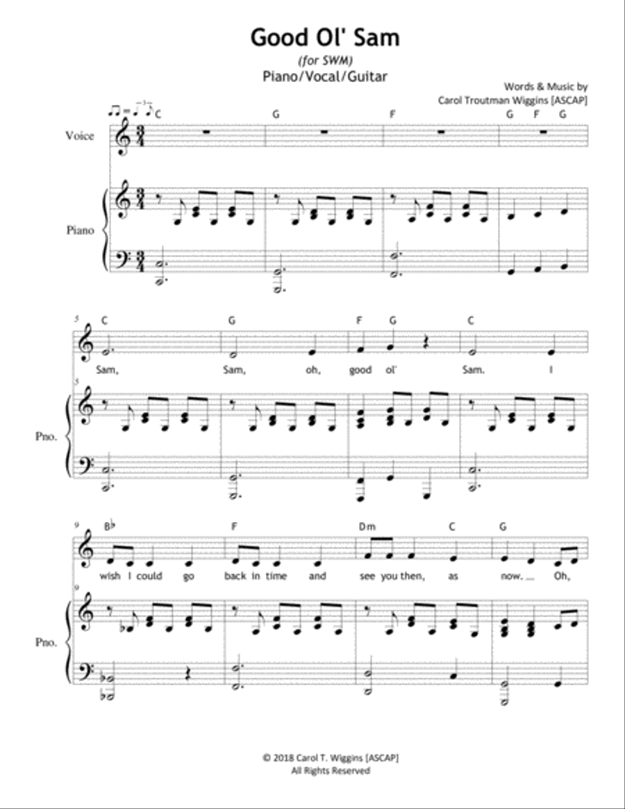 Good Ol' Sam 3-Part scores gallery preview page 1