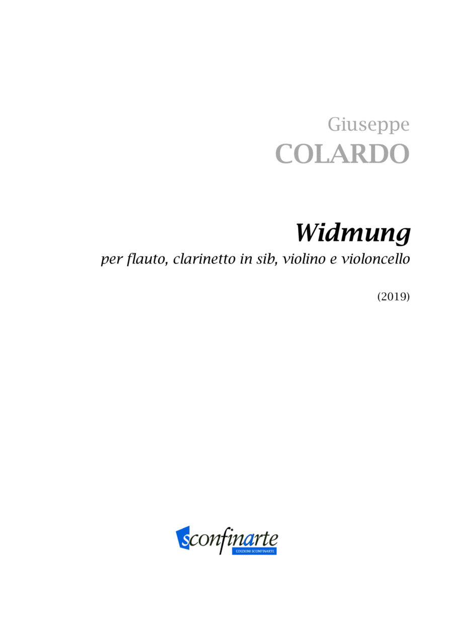 Giuseppe Colardo: WIDMUNG (ES-21-063) - Score Only Small Ensemble scores gallery preview page 1