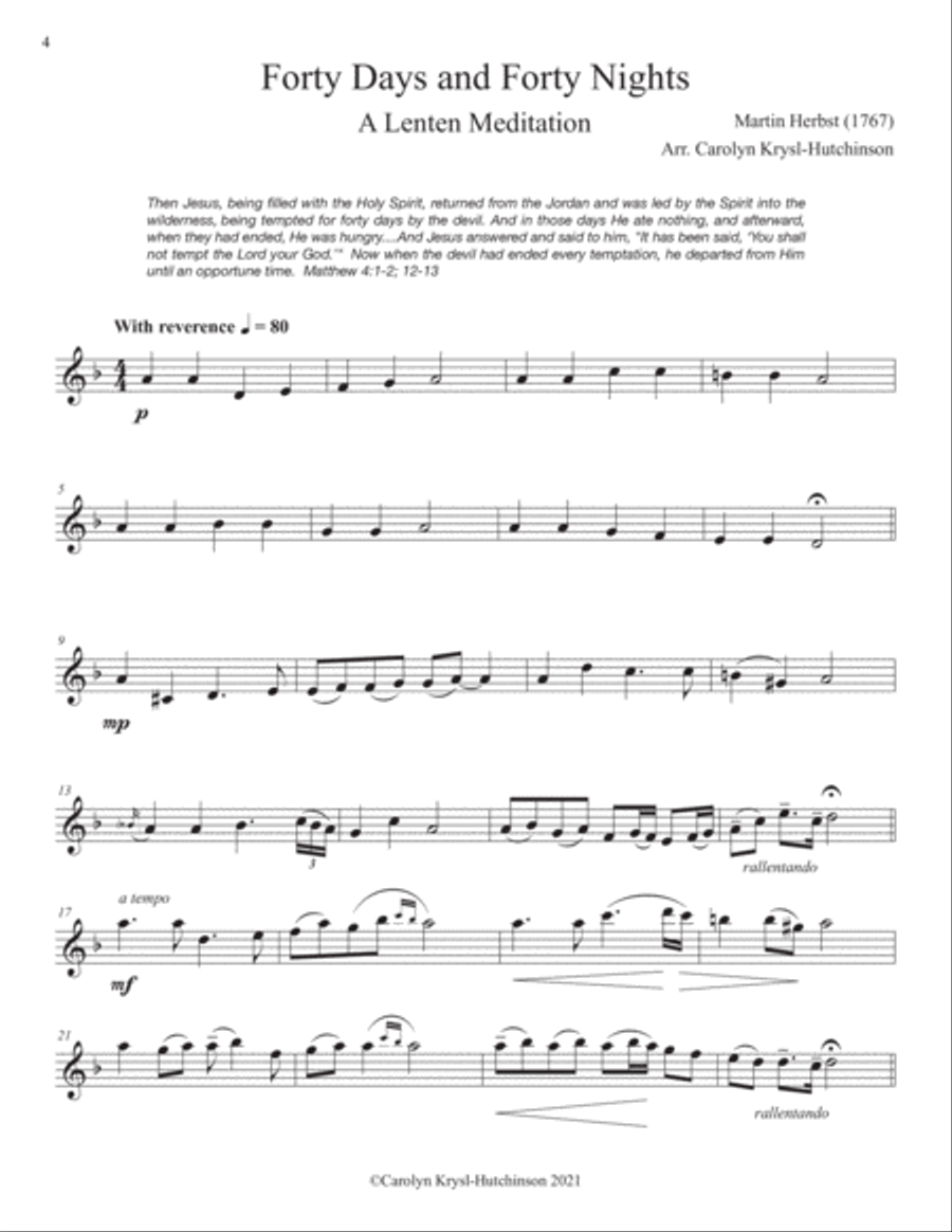 Variations on Lenten Hymns for Solo Flute