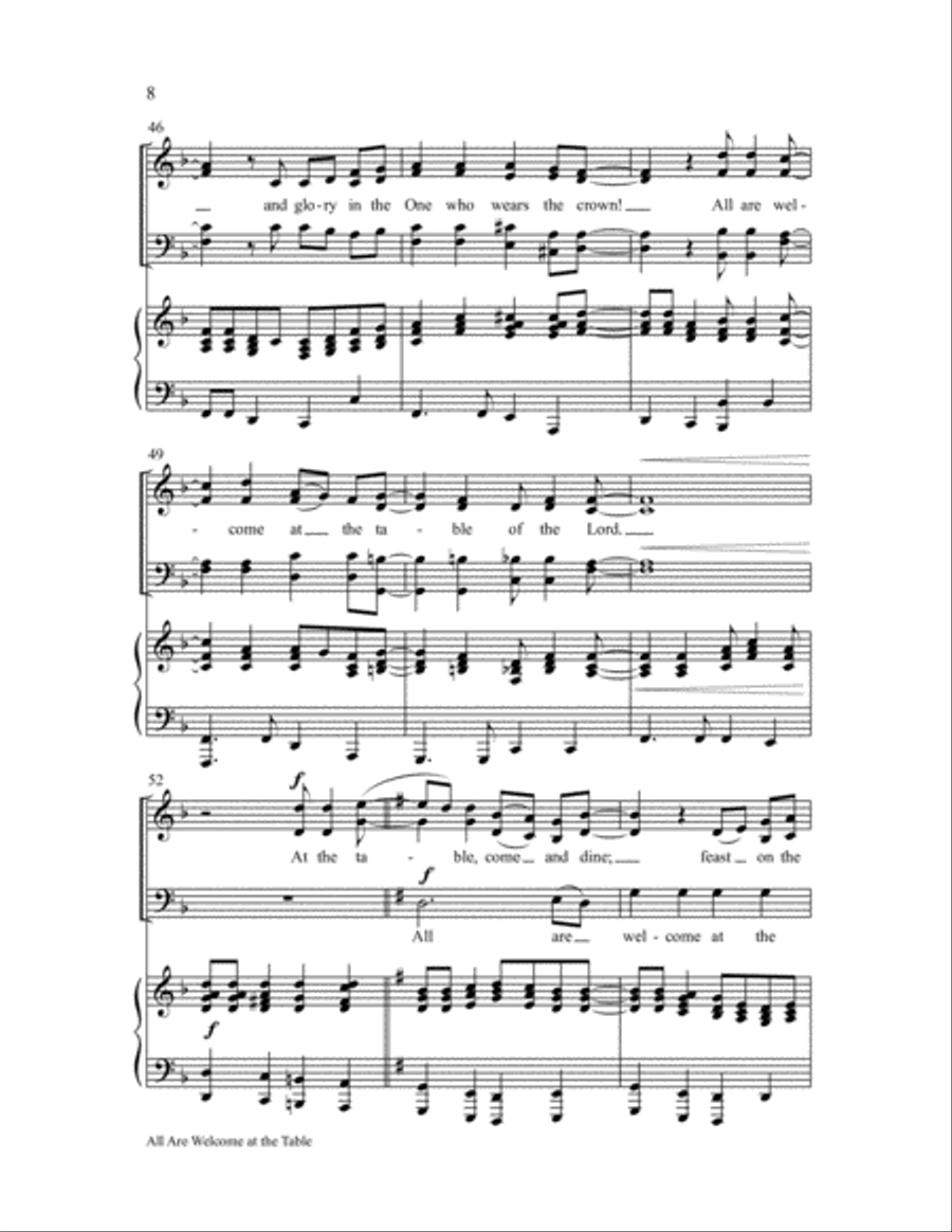 All Are Welcome at the Table 4-Part scores gallery preview page 8