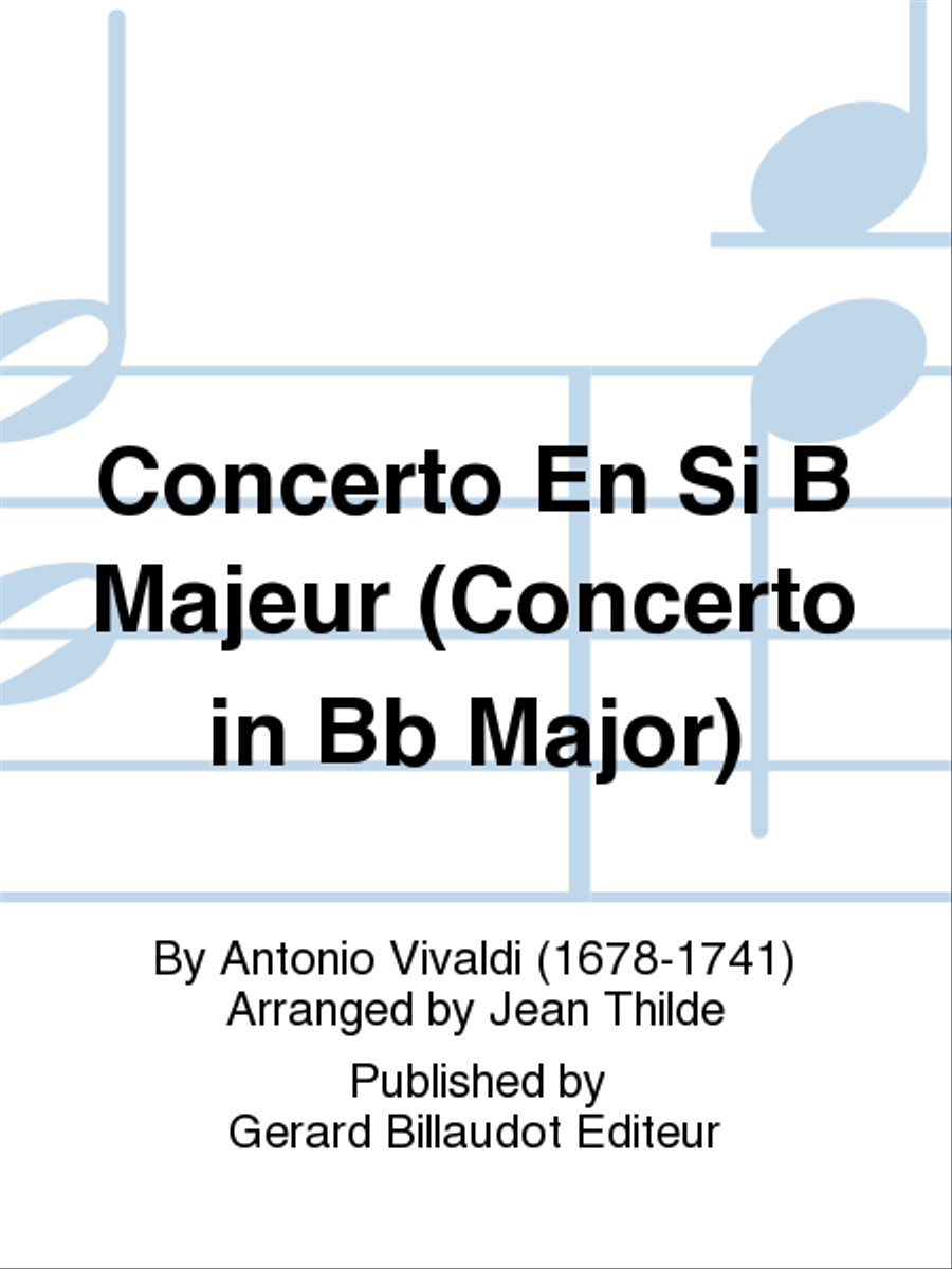 Concerto En Si B Majeur Concerto En Si B Majeur Chamber Music scores gallery preview page 1