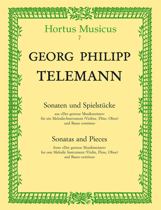 Book cover for Sonaten und Spielstuecke aus "Der getreue Musikmeister" fuer Melodiein- strument (Floete, Oboe, Violine) und Basso continuo
