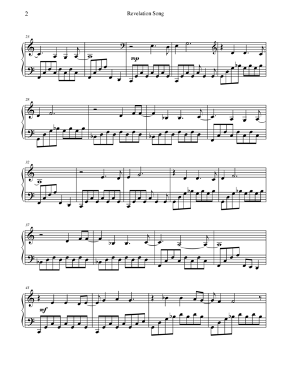 Revelation Song Piano Solo scores gallery preview page 3