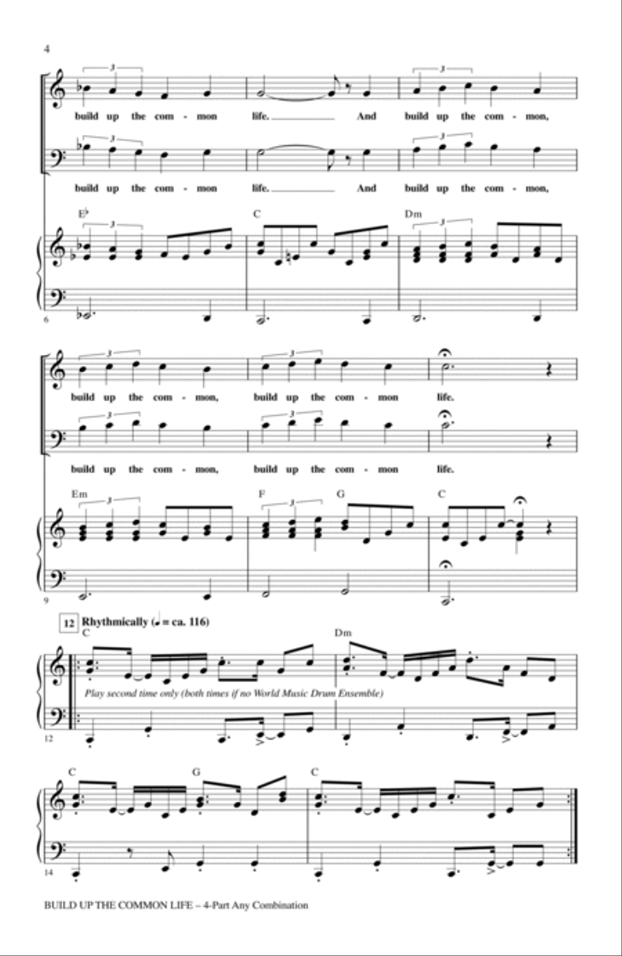 Build Up The Common Life 4-Part scores gallery preview page 2