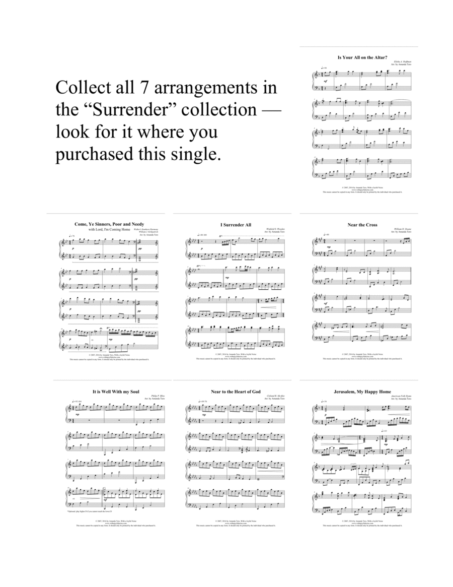 I Surrender All – Late Intermediate/Early Advanced Piano Solo image number null