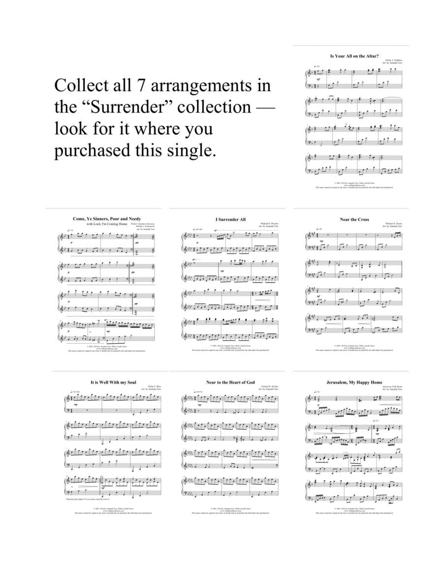 I Surrender All – Late Intermediate/Early Advanced Piano Solo