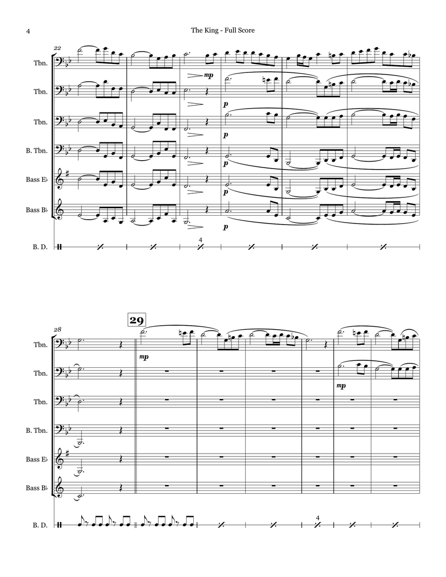 The King - Trombone Quartet Brass Quartet scores gallery preview page 4