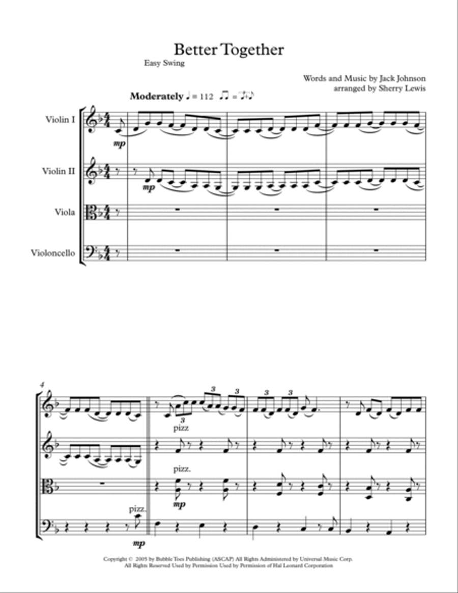 Better Together String Quartet scores gallery preview page 4