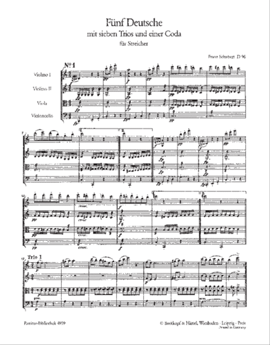 5 German Dances with 7 Trios and a Coda D 90 String Orchestra scores gallery preview page 2