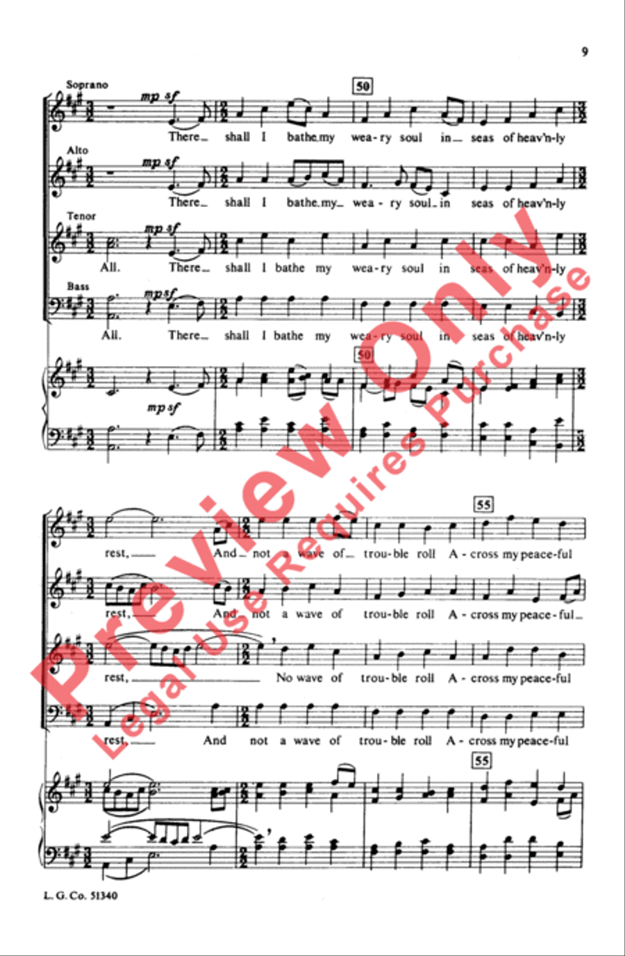 When I Can Read My Title Clear 4-Part scores gallery preview page 8