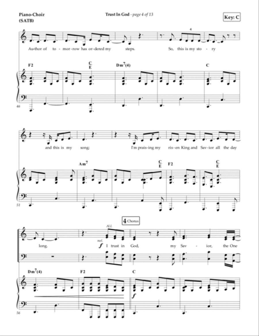 Trust In God Piano, Vocal, Guitar scores gallery preview page 4