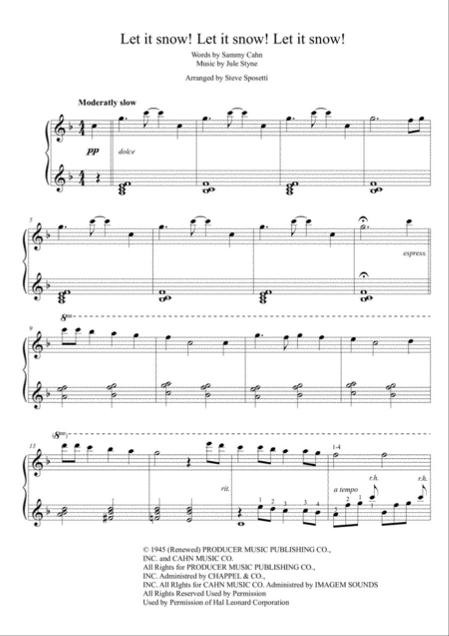 Let It Snow! Let It Snow! Let It Snow! Piano Solo scores gallery preview page 2