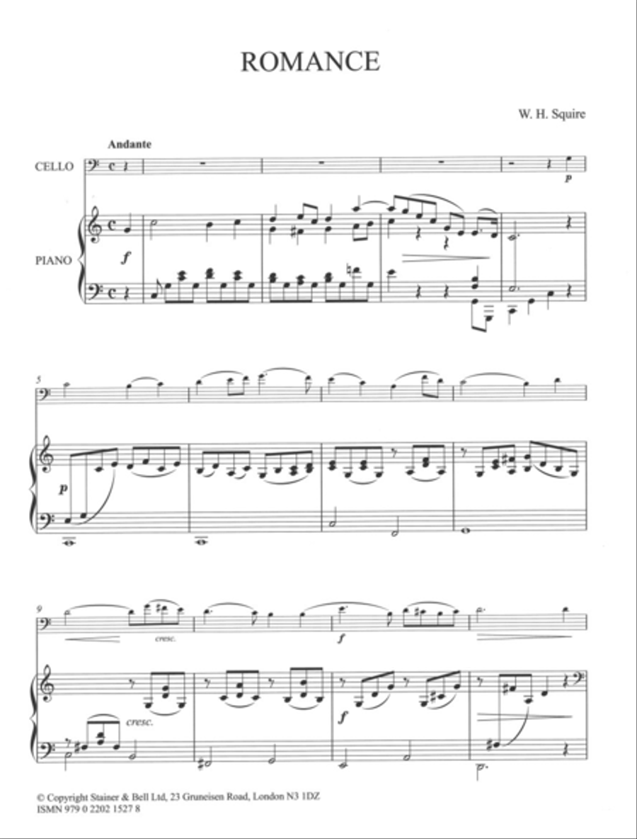 Romance for Cello and Piano Piano Accompaniment scores gallery preview page 2