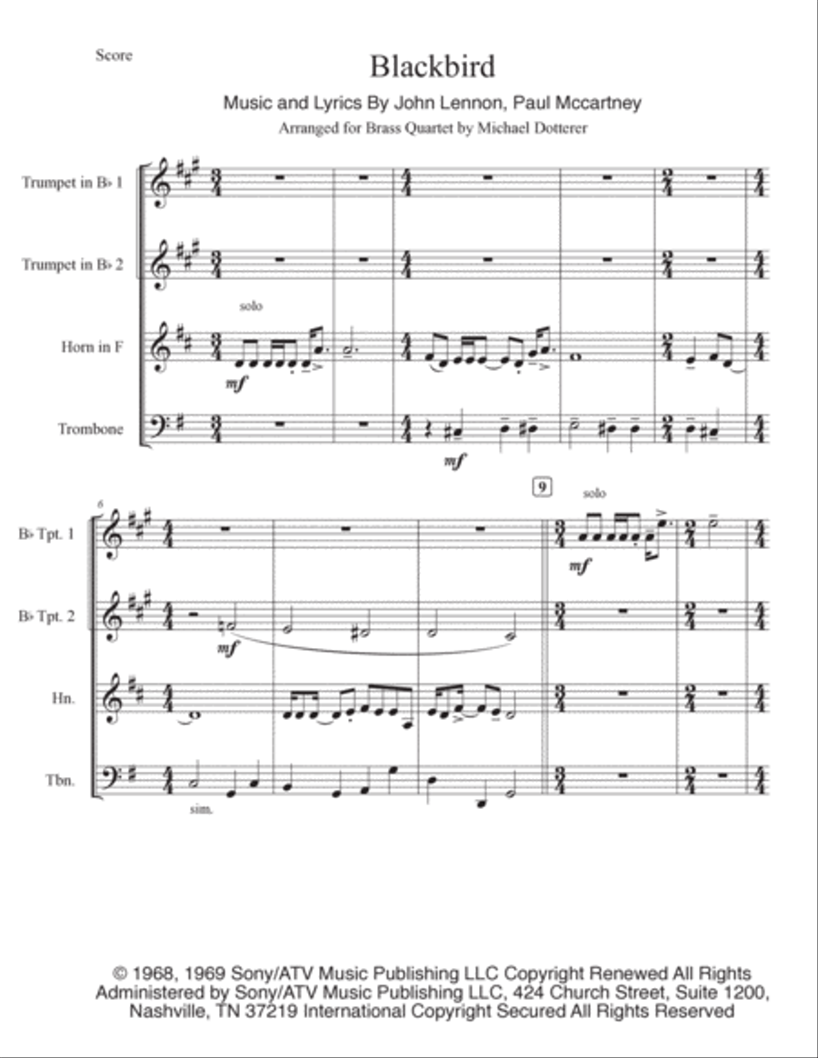 Blackbird Brass Ensemble scores gallery preview page 2