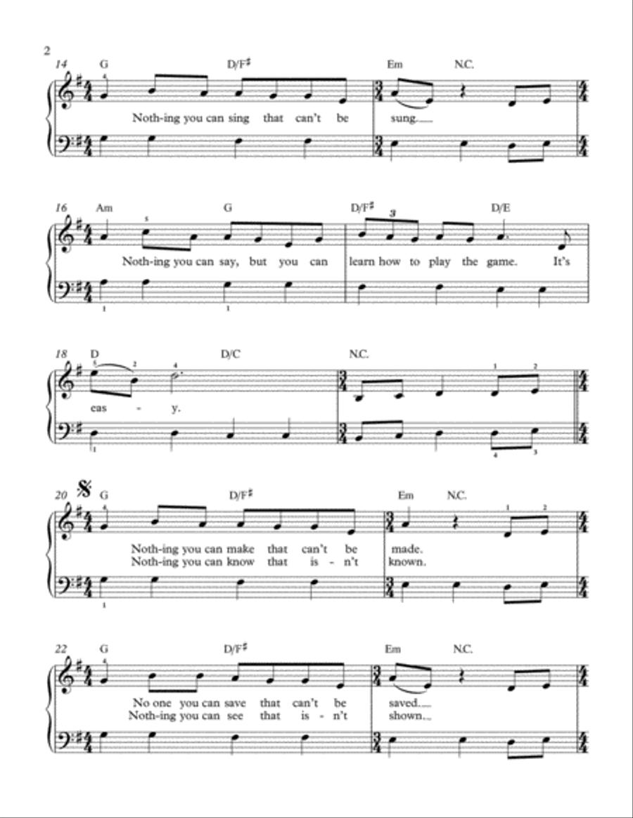 All You Need Is Love Voice scores gallery preview page 2