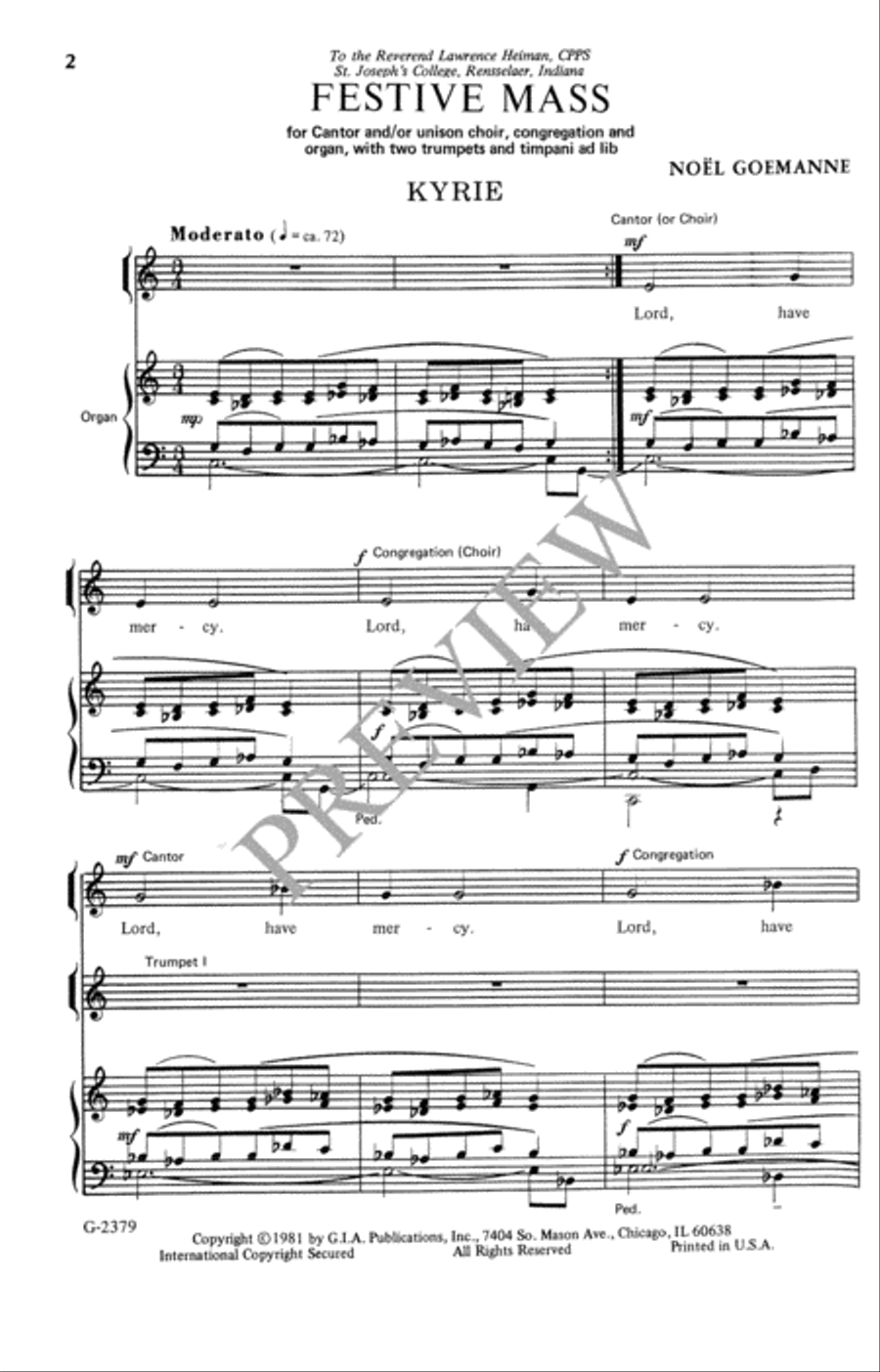 Festive Mass Festive Mass Unison Choir scores gallery preview page 3