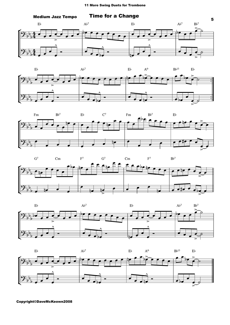 11 More Swing Duets for Trombone Trombone Duet scores gallery preview page 5