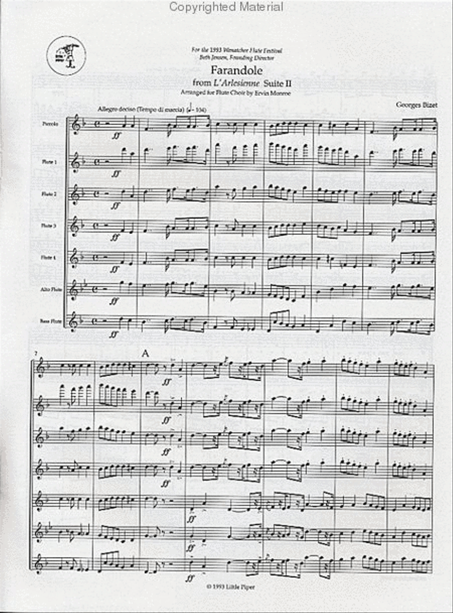 Farandole from the L'arlesienne Suite No. 2 Flute Choir scores gallery preview page 2