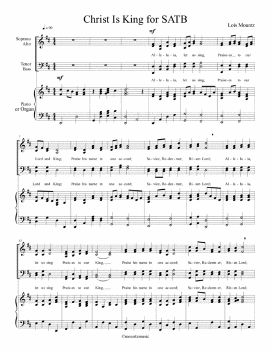 Christ Is King for SATB 4-Part scores gallery preview page 1
