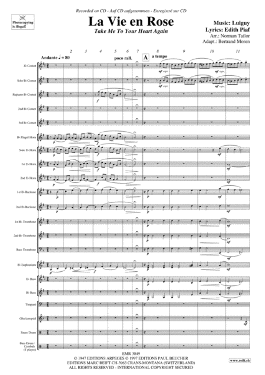 La Vie En Rose Brass Band scores gallery preview page 4
