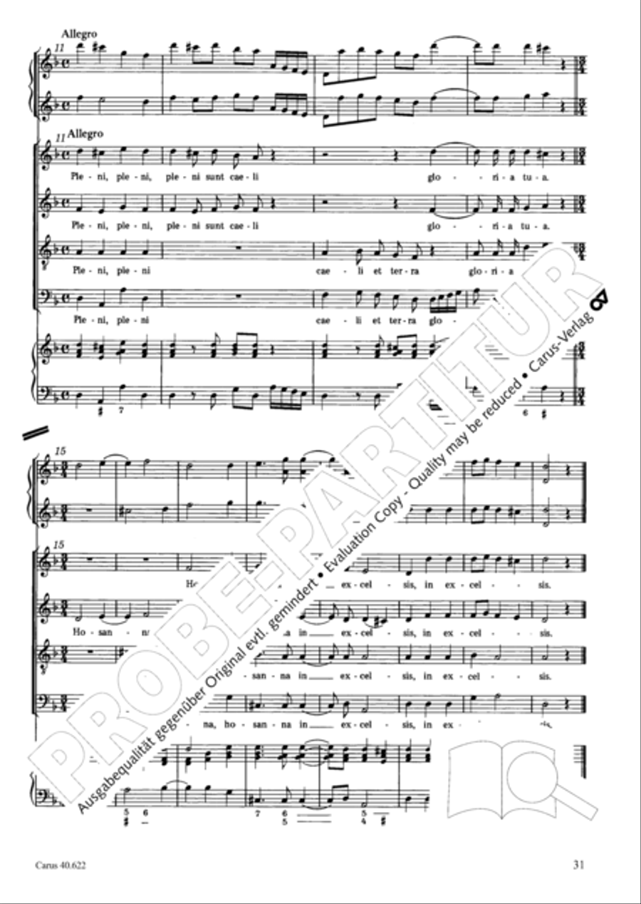 Missa brevis in D minor 4-Part scores gallery preview page 32